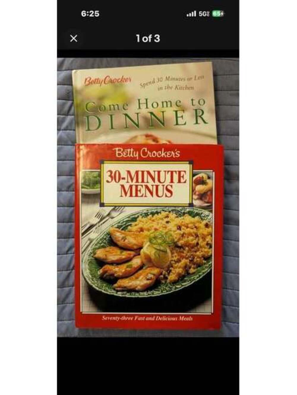 Betty Crocker 30-Minute Menus and Come Home to Dinner Cookbooks